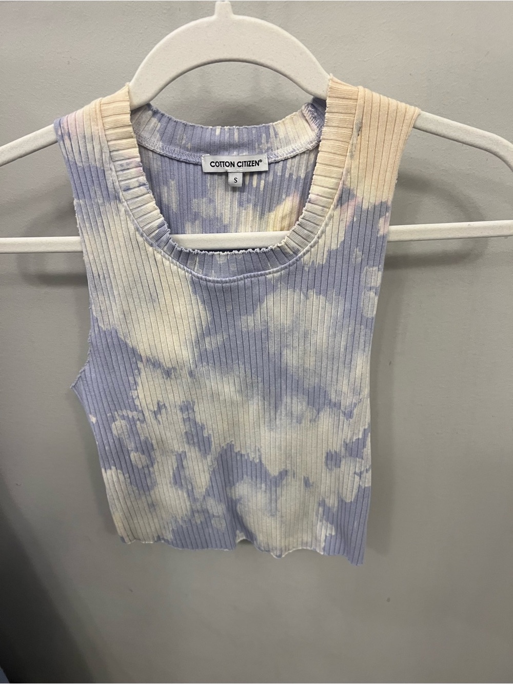 Cotton Citizen Lavender & Cream Ribbed Tie-Dye Tank